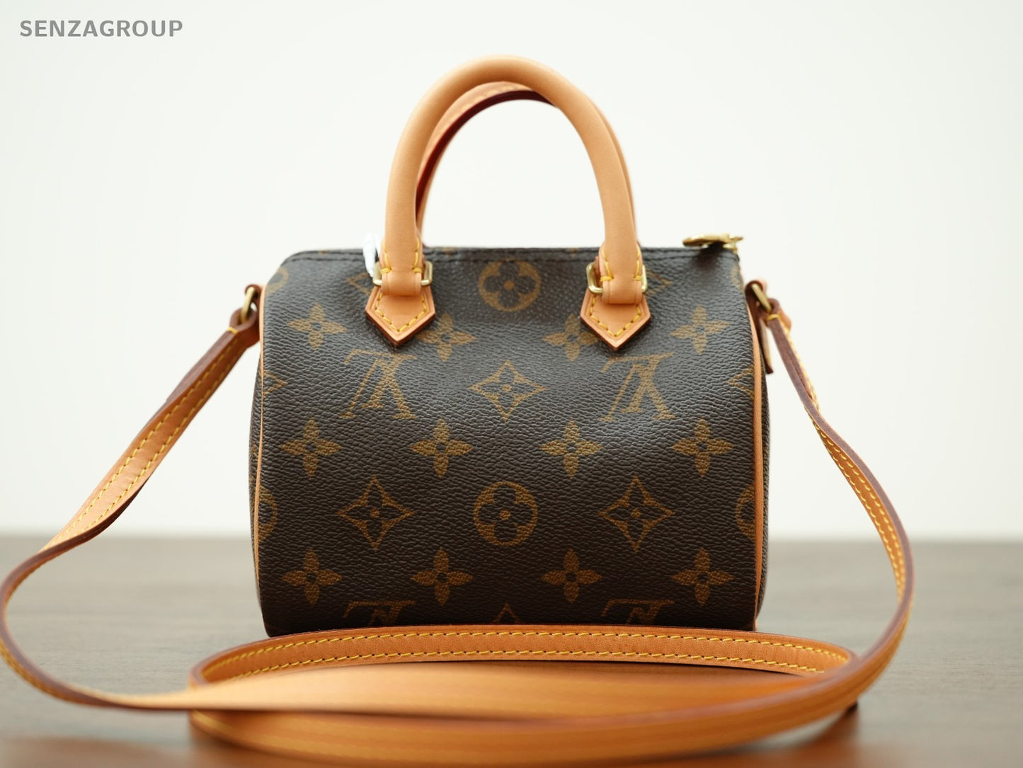 Louis Vuitton Monogram Nano Speedy Crossbody Shoulder bag Women Brown Classic