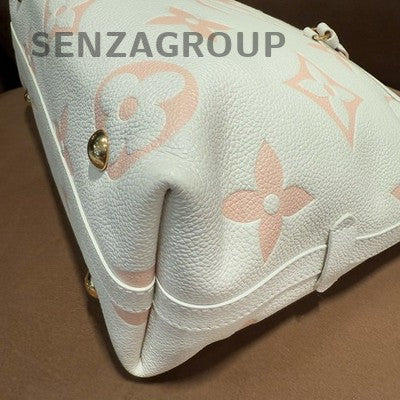 Louis Vuitton CarryAll PM Monogram Tote Shoulder Bag White Gold