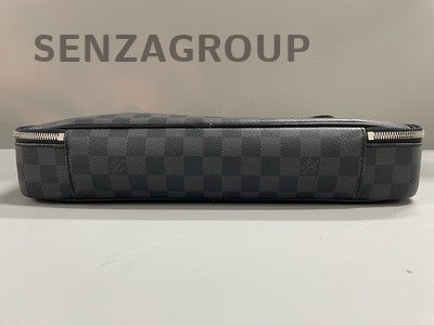 Louis Vuitton Damier Graphite Briefcase Messenger Bag Black Silver Men