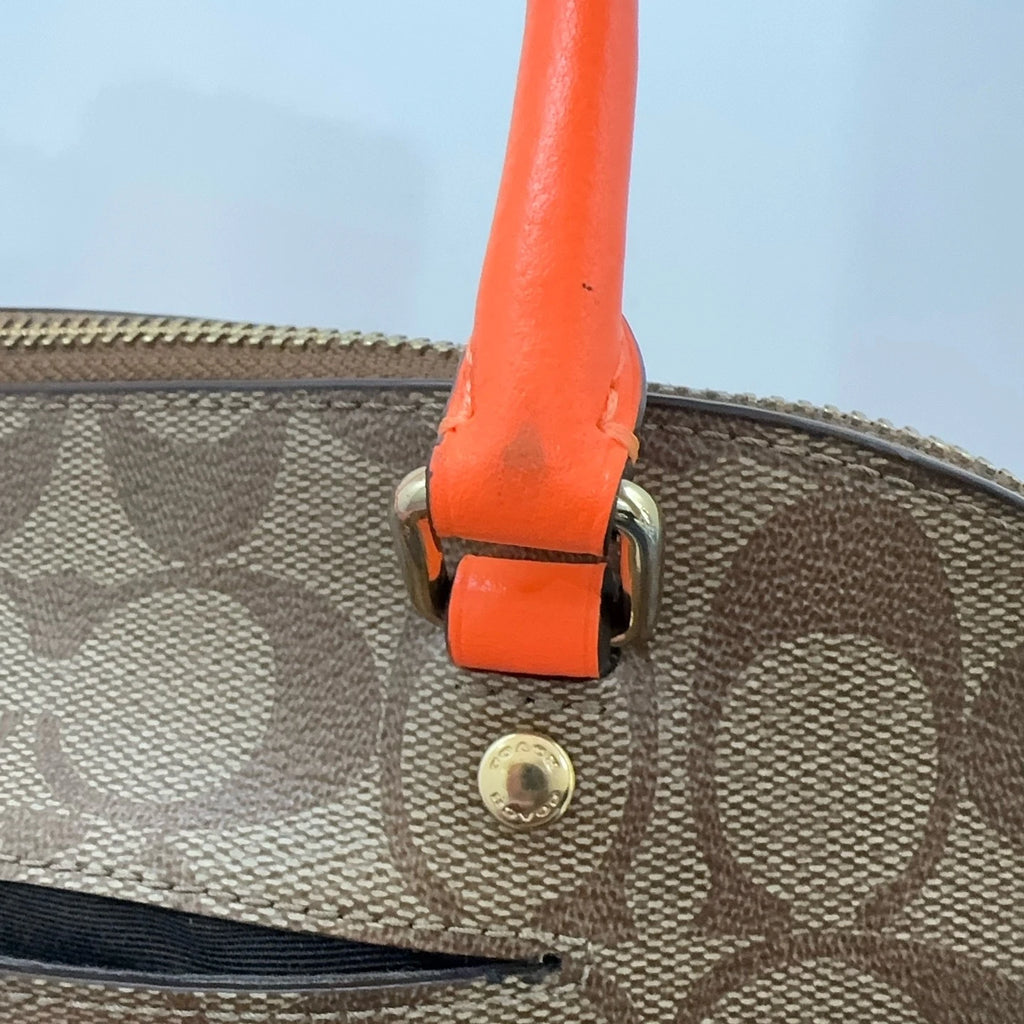 Coach Orange Shell Shoulder Handbag Crossbody Bag for Women
