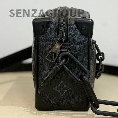 Louis Vuitton Black Monogram Soft Trunk Crossbody Bag Unisex Classic