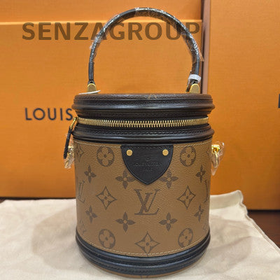 Louis Vuitton Cannes Monogram Bucket Bag Brown Gold Women's Handbag