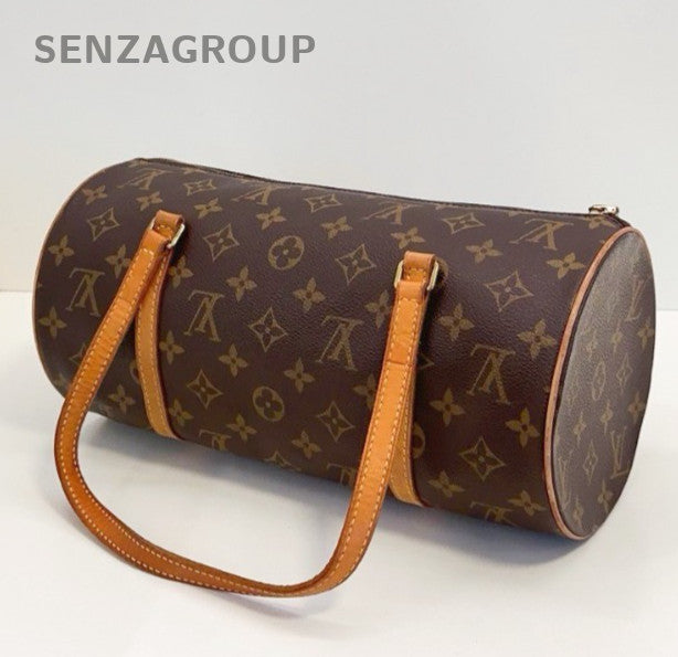 Louis Vuitton Papillon Monogram Shoulder Bag Brown Gold Women Classic Vintage