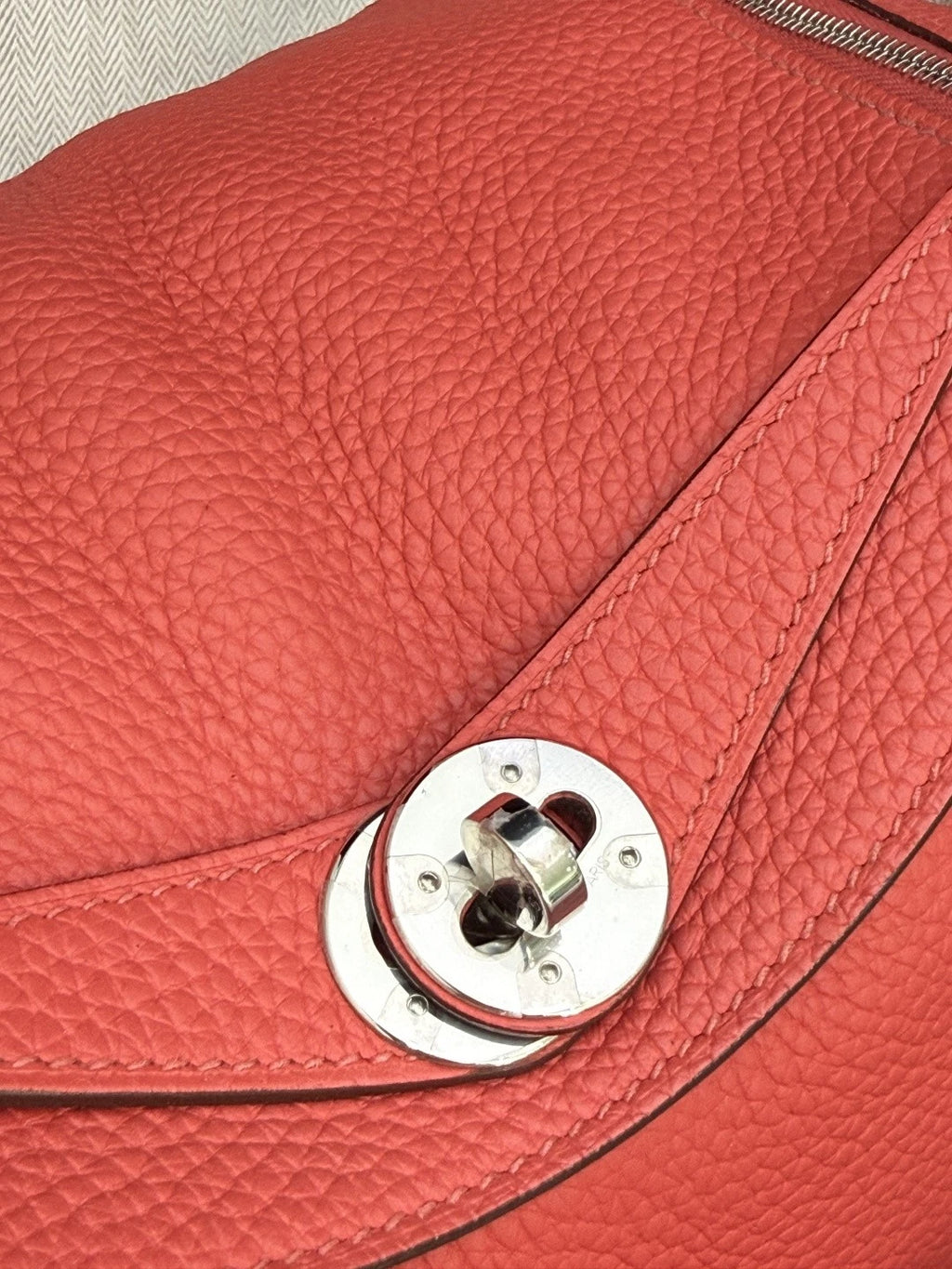 Hermes Lindy26 Pink Silver Hardware 2Way Top Handle Bag Crossbody