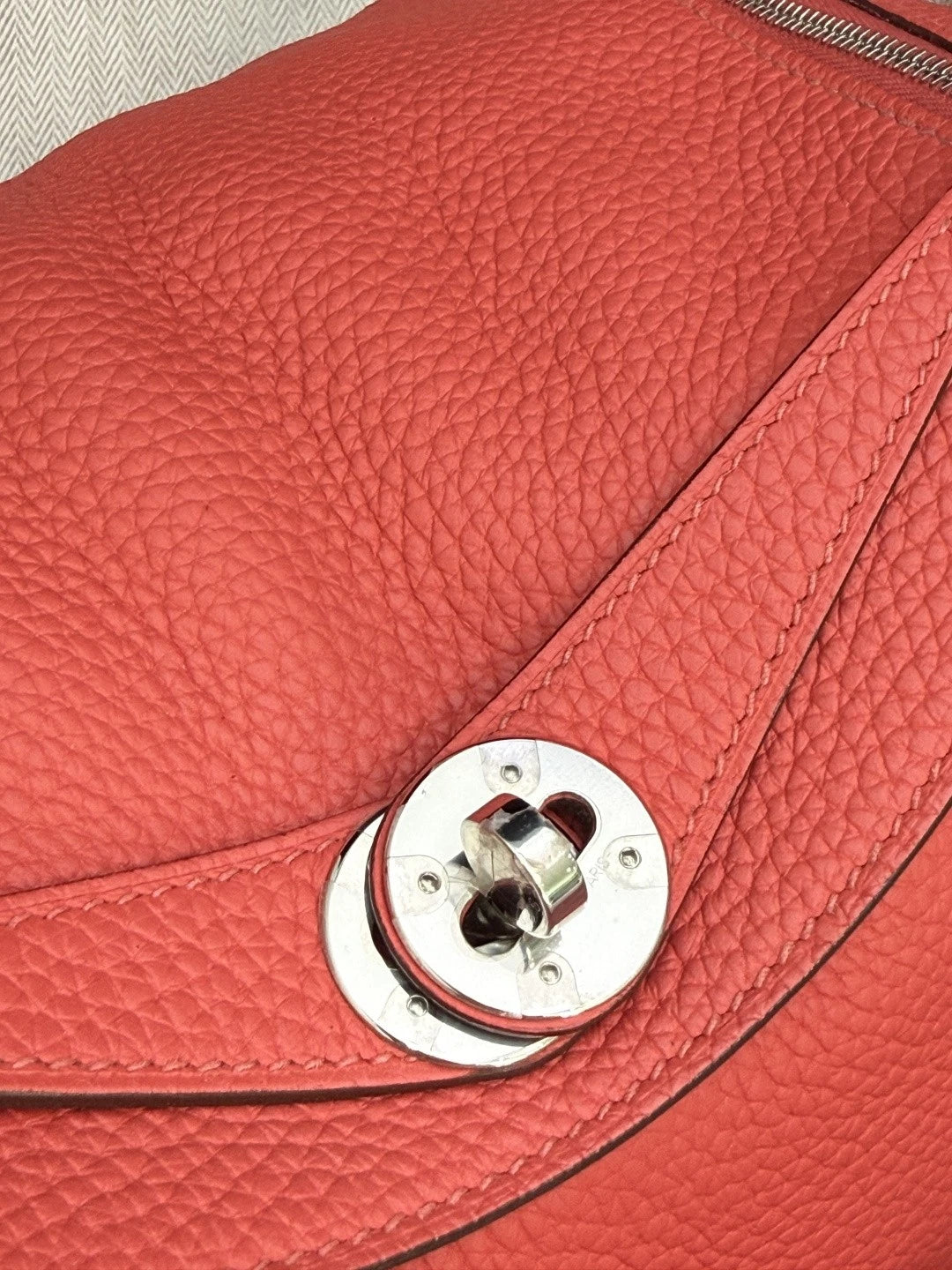 Hermes Lindy26 Pink Silver Hardware 2Way Top Handle Bag Crossbody