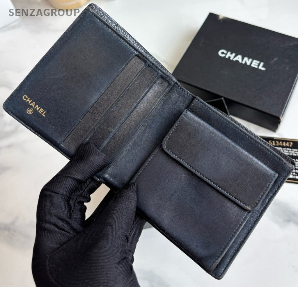 CHANEL CC Wallet Calfskin Black