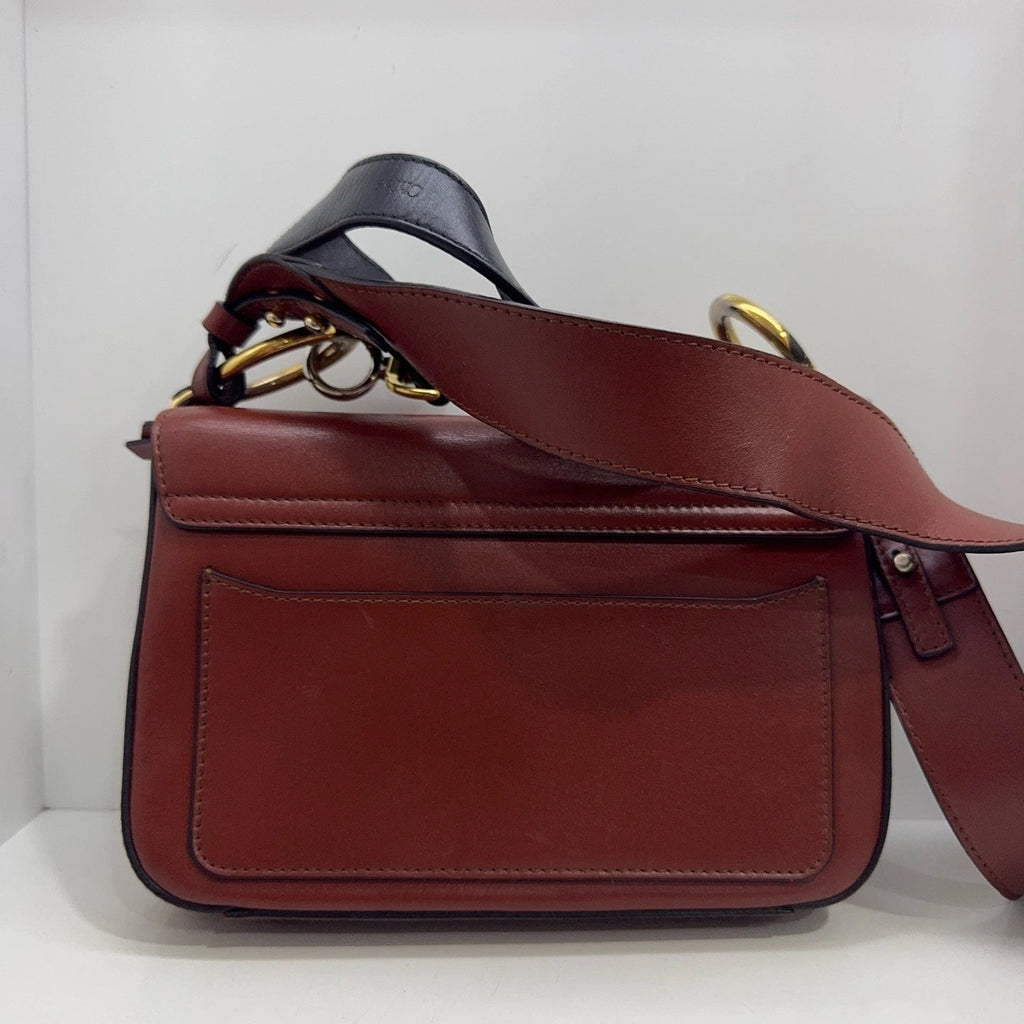 Chloe C Bag Women's Brown Red Patchwork Shoulder Crossbody Handbag