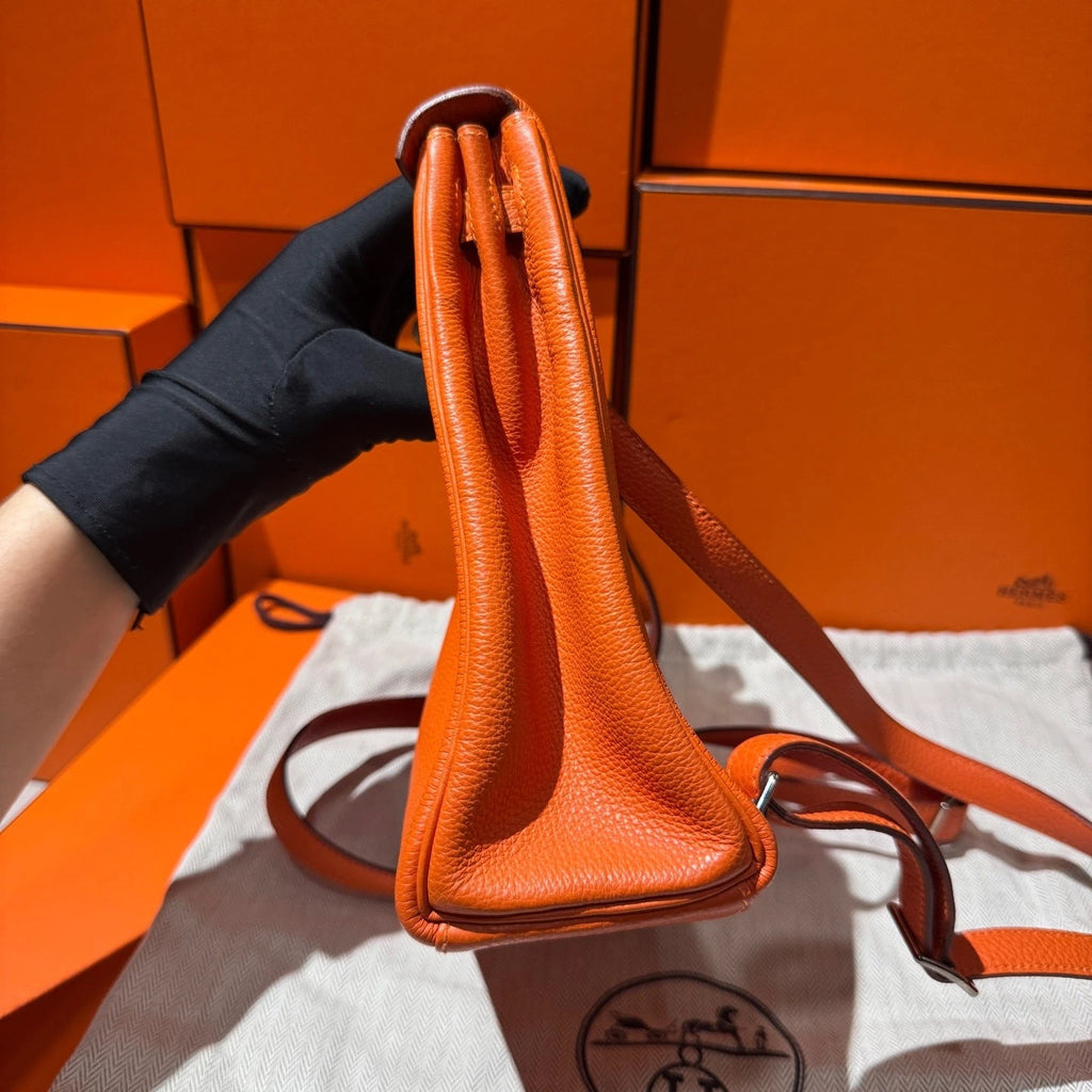 Hermes Kelly Ado Orange TC Leather Backpack For Women