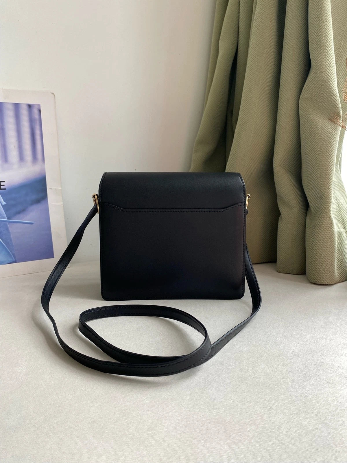 Hermes Roulis19 Black Gold Epi Leather Shoulder Crossbody Bag For Women