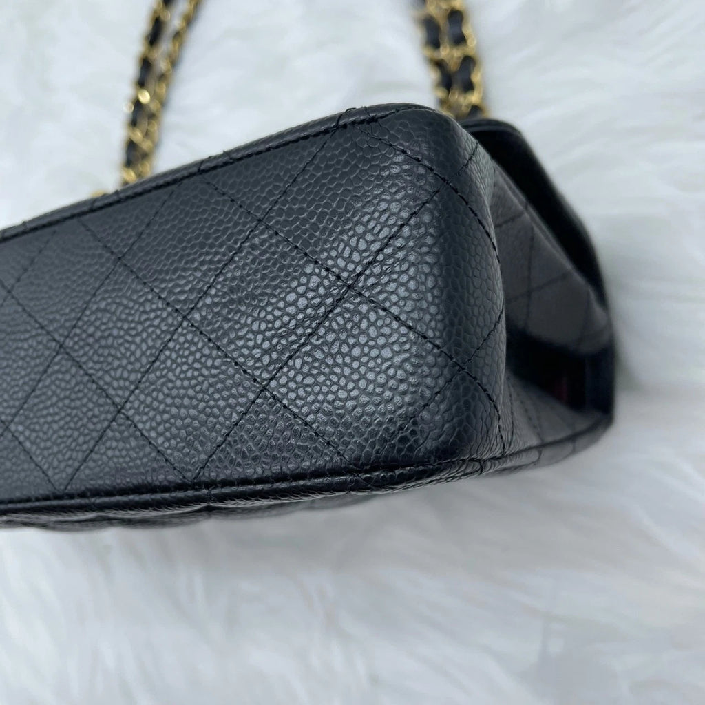 CHANEL Classic CF Black Leather Shoulder Crossbody Bag For Women