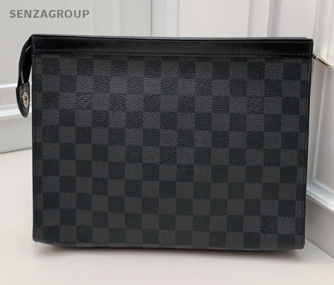 Louis Vuitton Damier Black Clutch Unisex Adults Classic Designer