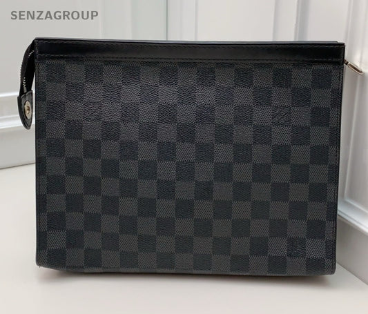 Louis Vuitton Damier Black Clutch Unisex Adults Classic Designer