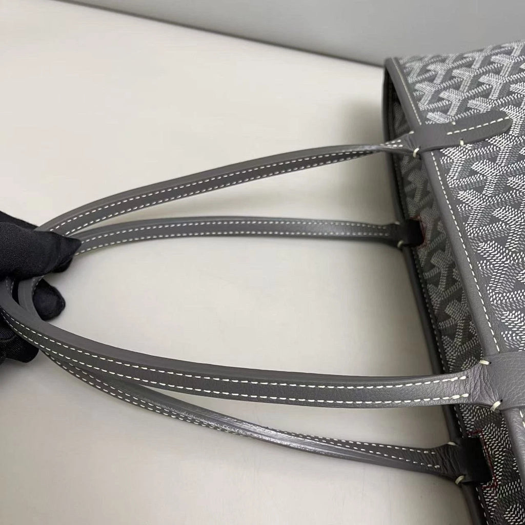 Goyard Monogram Canvas Tote Shoulder Bag Gray Silver Women Classic