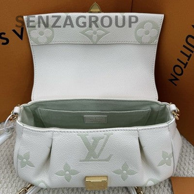 Louis Vuitton Favorite Monogram Chain Crossbody Bag White Green Women