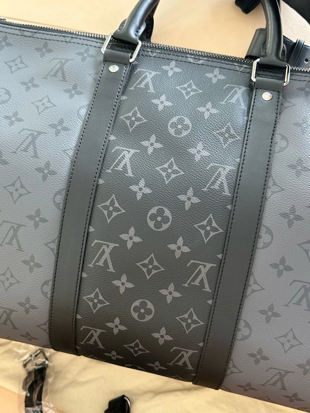Louis Vuitton Keepall50 Reverse Black Travel Bag For Women