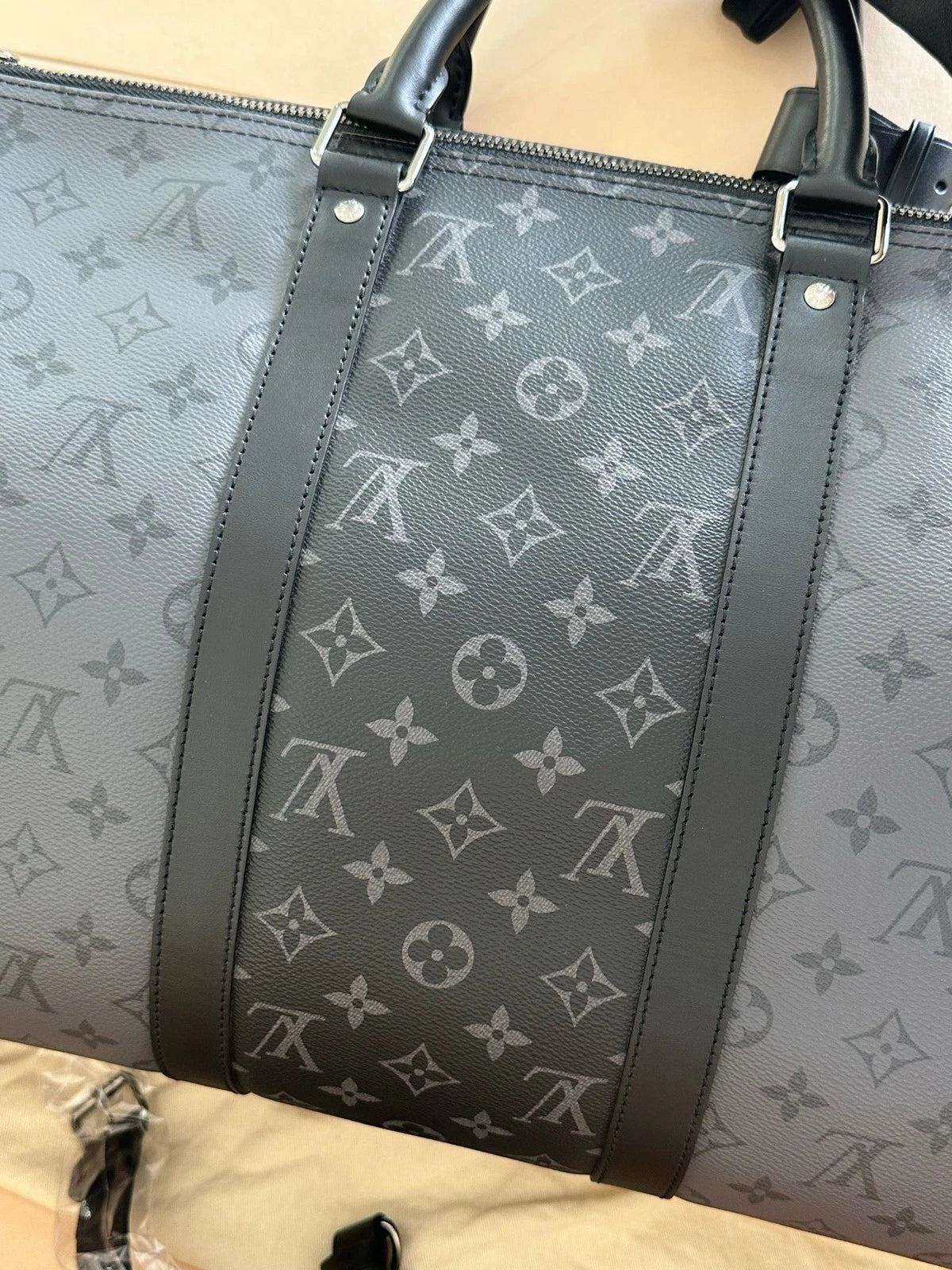 Louis Vuitton Keepall50 Reverse Black Travel Bag For Women