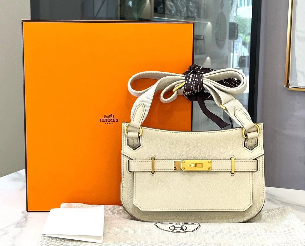 Hermes Mini Jypsiere Glacier White Epsom Shoulder Bag For Women