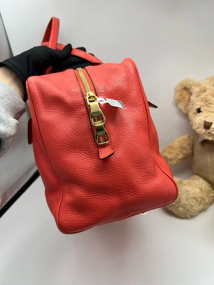 Loewe Red Bowling Top Handle Handbag For Women