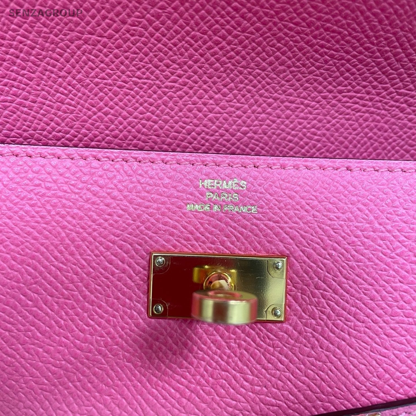 Hermes Kelly Long Wallet Epsom Pink Gold Women Classic Fashion