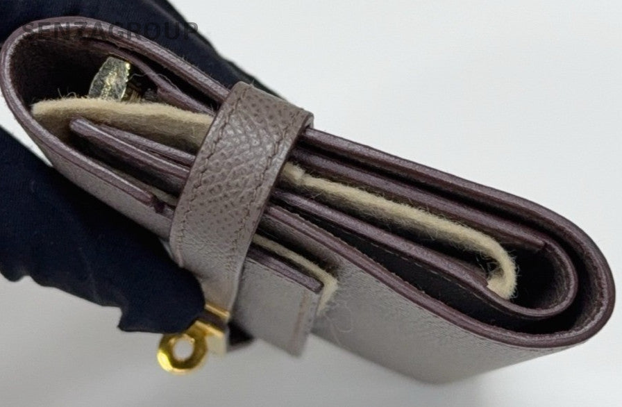 Hermes Kelly MM Wallet Gray Women