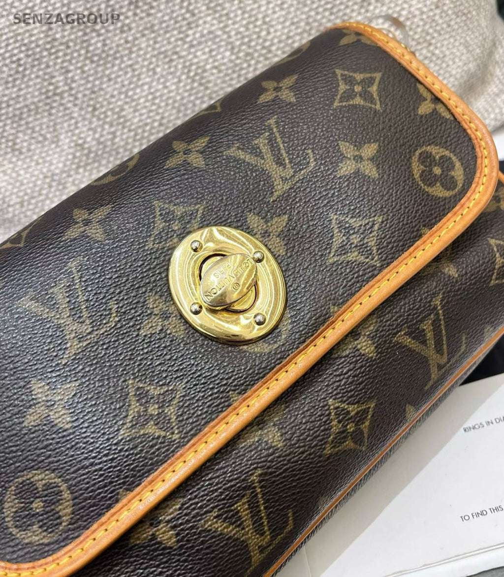 Louis Vuitton Monogram Vintage Shoulder Bag Brown Gold Used Women Classic