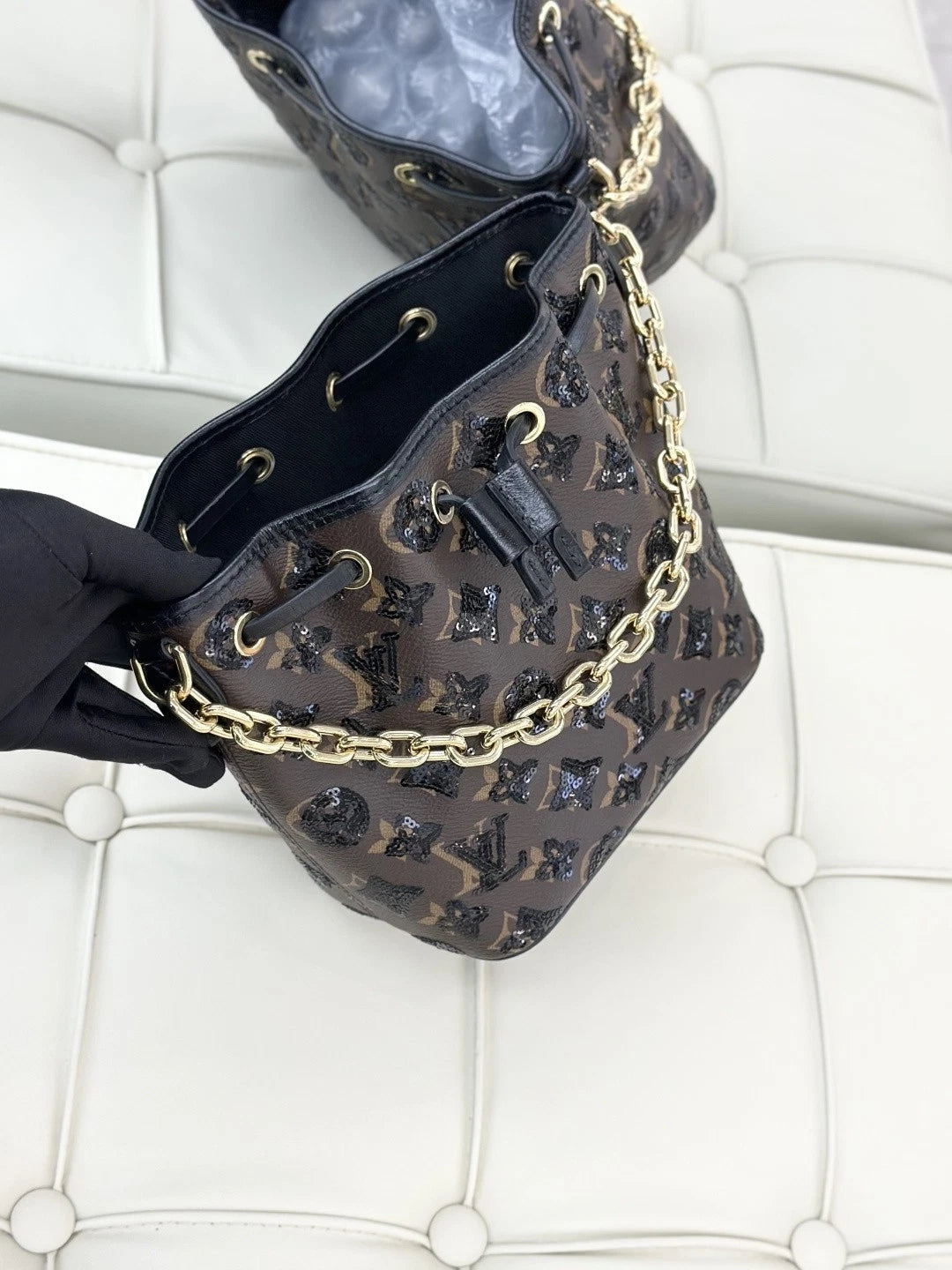 Louis Vuitton Ski Noe BB Bucket Monogram Calfskin Crossbody Bag Women S