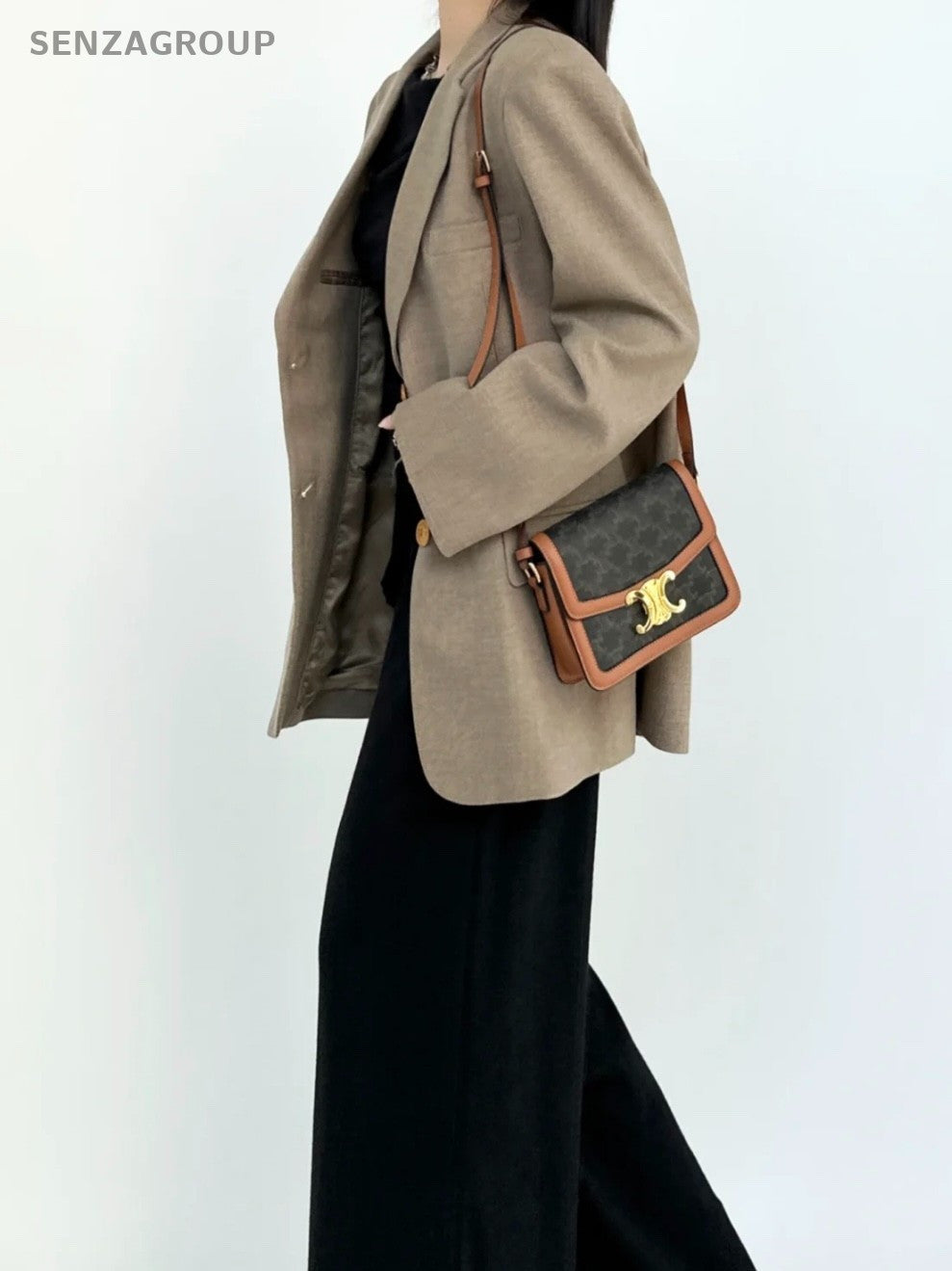 Celine Triomphe Teen PM Monogram Shoulder bag Crossbody Women Classic