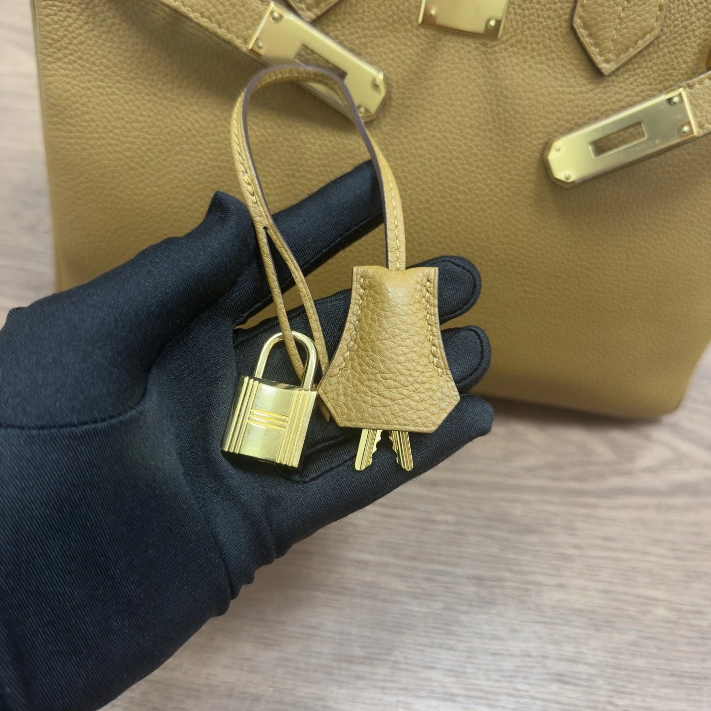 Hermes Birkin 30 Top Handle Brown Gold Women Classic