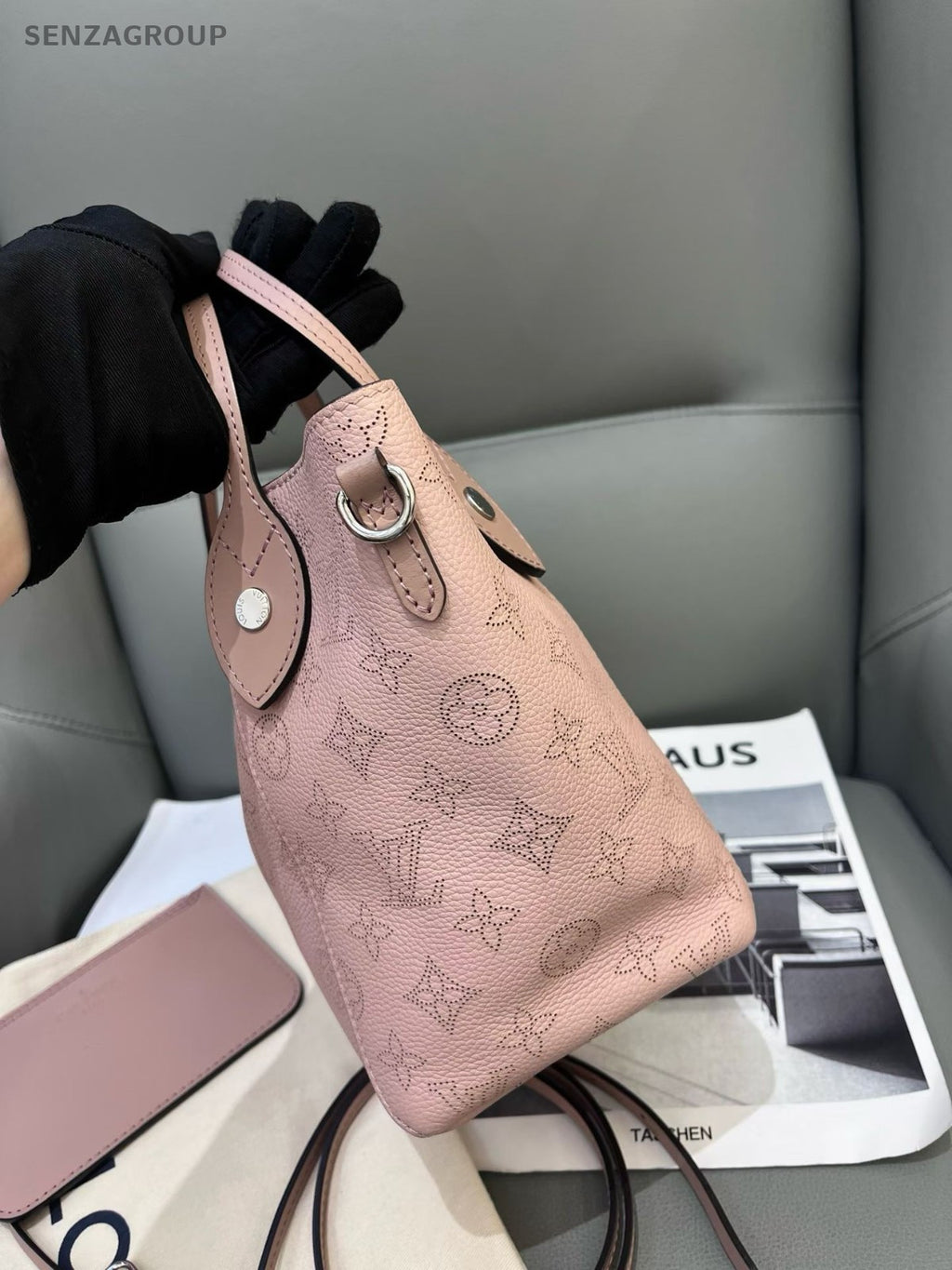 Louis Vuitton Hina Monogram Top Handle 2way Shoulder Handbag Pink Women