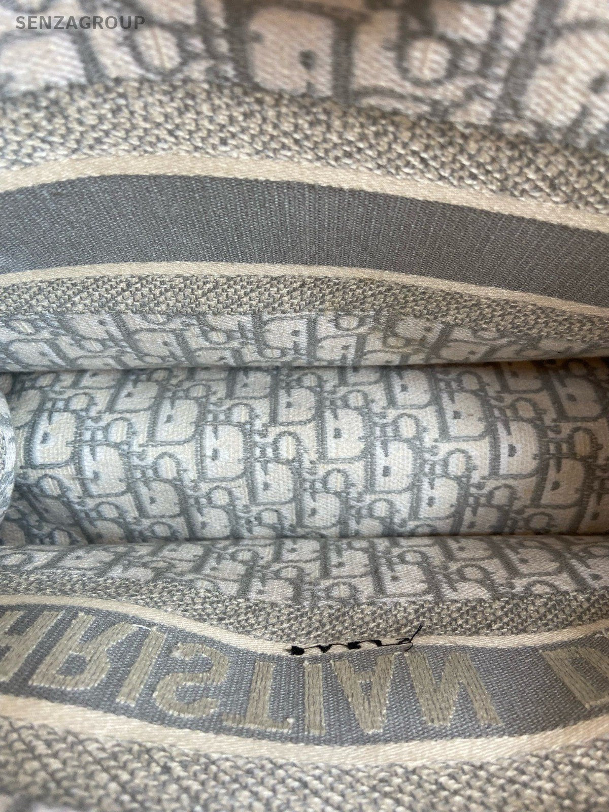 Christian Dior Book Tote MM Monogram Canvas Shoulder Handbag Grey Women Classic