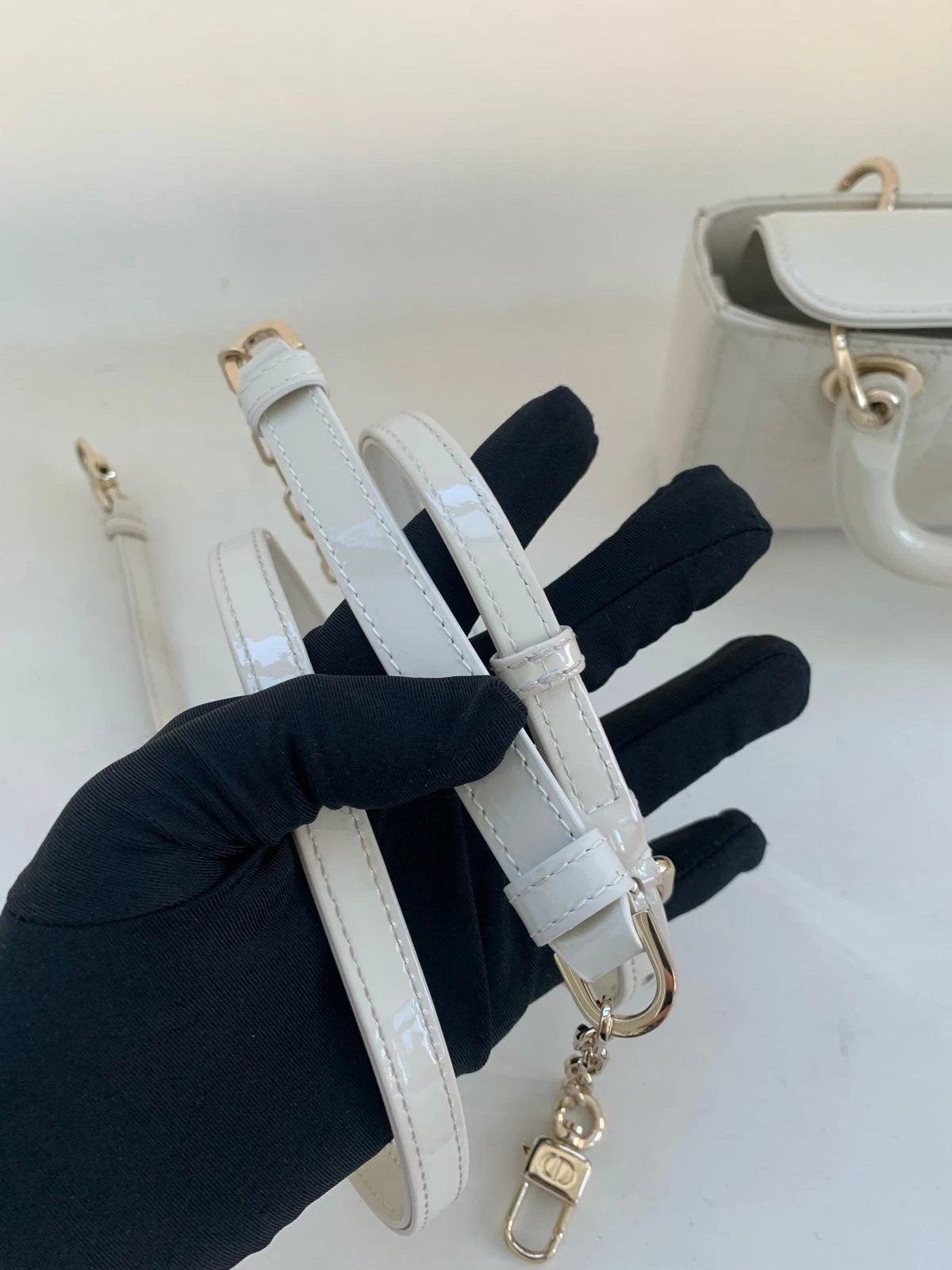 Dior Lady Dior Leather Top Handle Excellent