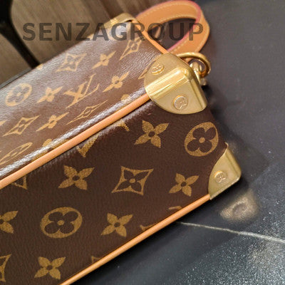 Louis Vuitton Trunk Monogram Brown Gold Chain Crossbody Bag Women
