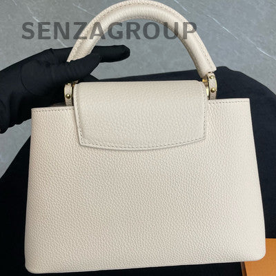 Louis Vuitton Capucines MM Bag Beige Gold Hardware Small Tote