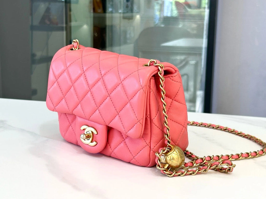 CHANEL Classic Flap Pink Lambskin Crossbody For Women