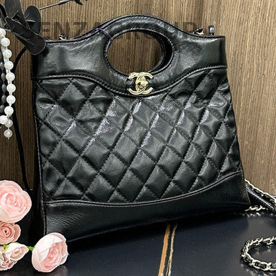 Chanel 31 Bag Mini Black Gold Quilted Lambskin Shoulder Crossbody Bag