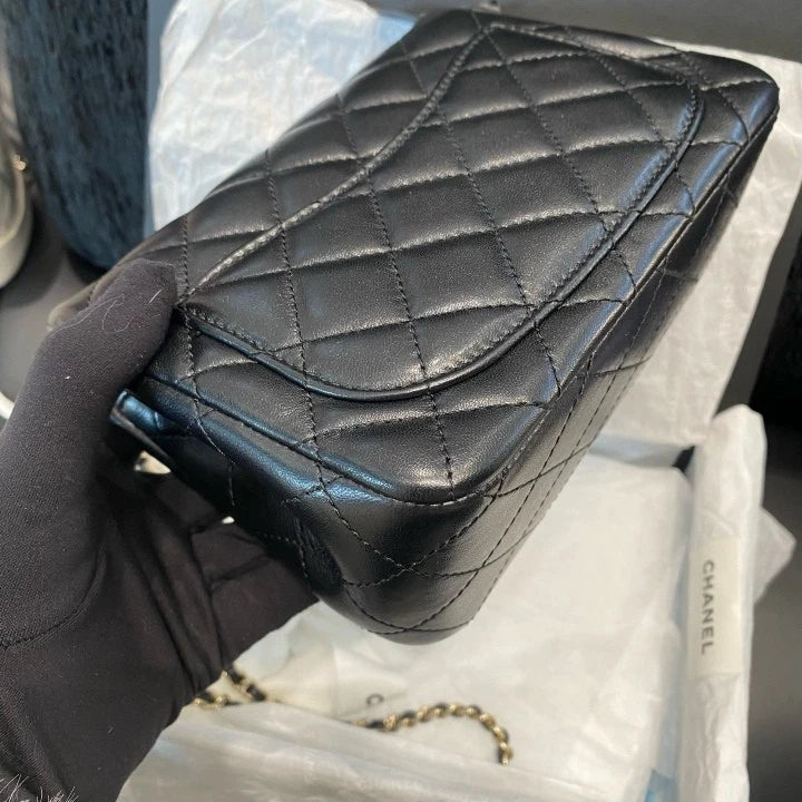 Chanel Classic Flap Lambskin Chain Shoulder Bag Crossbody Diamond Women D