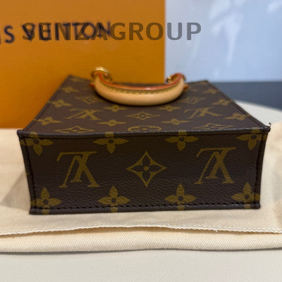 Louis Vuitton Petit Sac Plat Mini Tote Bag Monogram Crossbody for Women