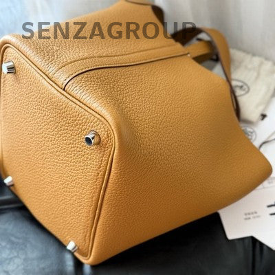 Hermes Picotin 18 Brown Silver Hardware Tote Shoulder Bag Women
