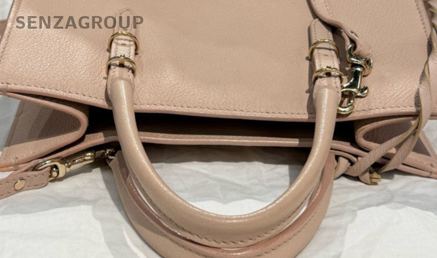 Balenciaga PM Tote Bag Top Handle Bag Crossbody Pink Gold Women Classic Designer