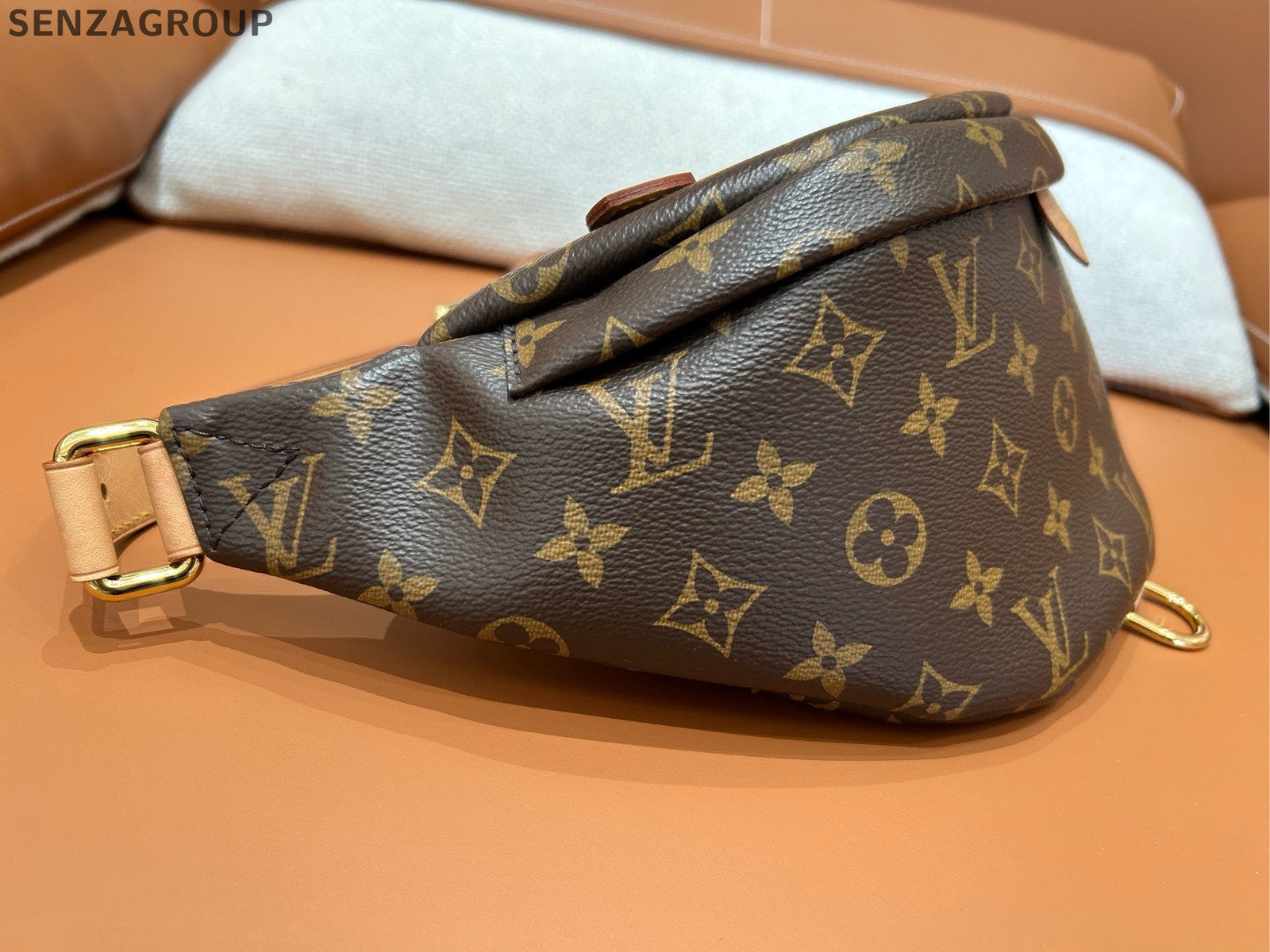 Louis Vuitton Monogram Brown Waist Bag Unisex Crossbody Classic