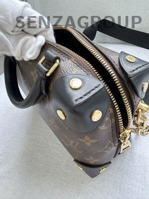 Louis Vuitton Petite Malle Souple Shoulder Crossbody Bag Brown Women