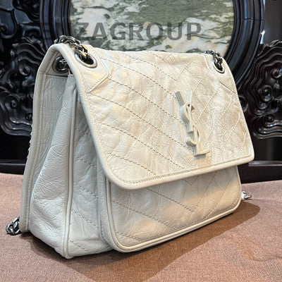 Saint Laurent Niki Medium Silver Chain Shoulder Bag Classic Women's