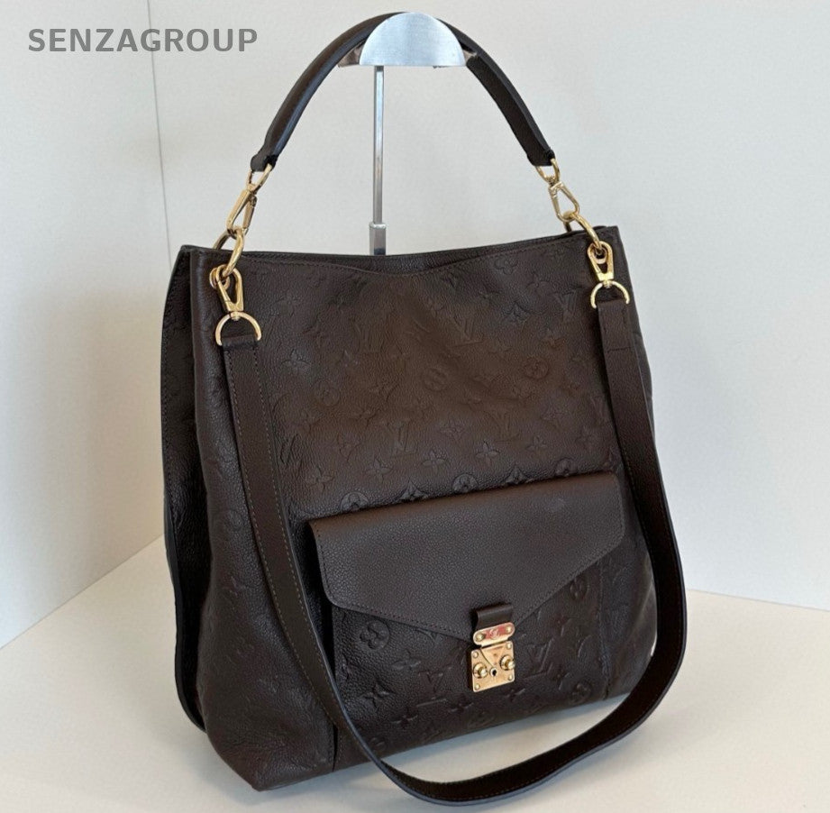 Louis Vuitton Métis Hobo Monogram Top Handle Bag Crossbody Brown Gold Women