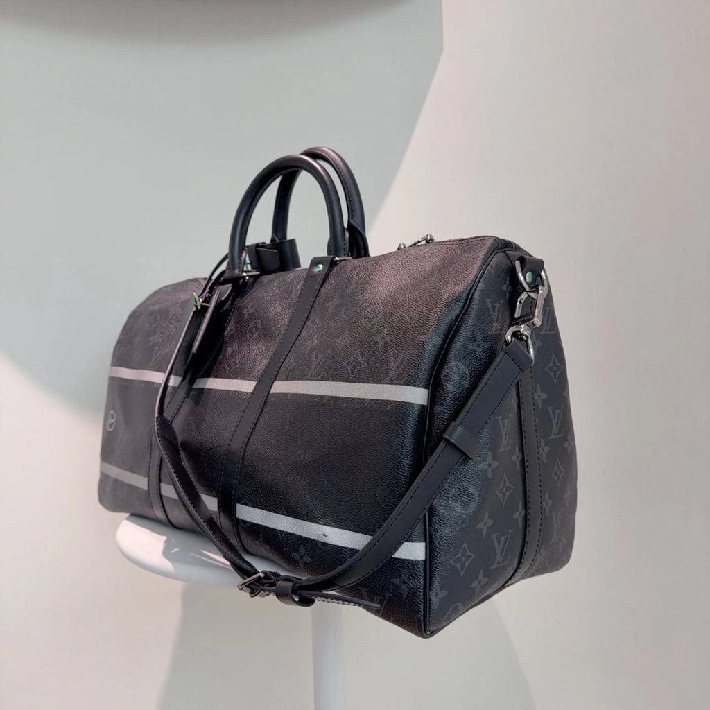 Louis Vuitton Keepall Black Shoulder Bag Excellent