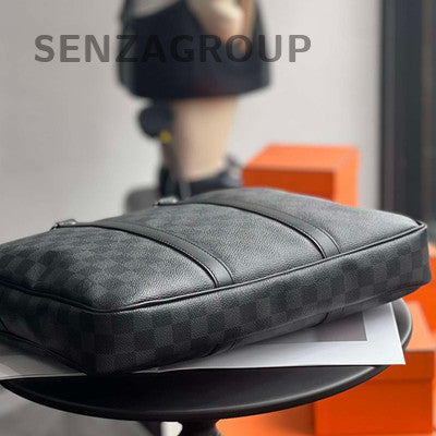 Louis Vuitton Damier Graphite Briefcase Messenger Bag Black Silver Unisex