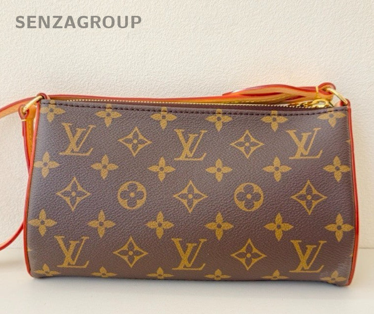 Louis Vuitton Monogram Canvas 2Way Handbag Shoulder Bag Brown Gold Women Classic