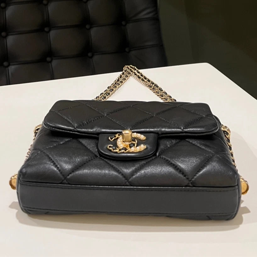 Chanel Classic Mini Square Flap Black Mixed Hardware Crossbody Bag