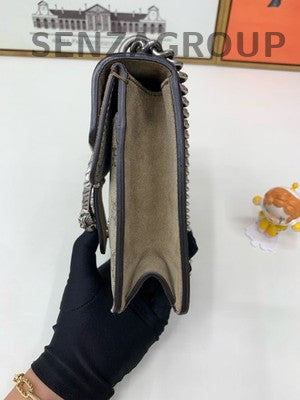 GUCCI Dionysus Small Brown Silver Chain Shoulder Crossbody Bag Women