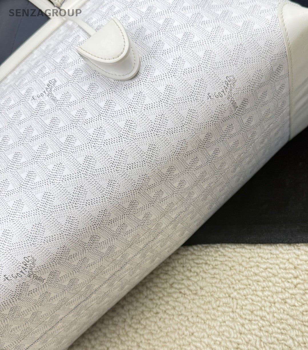 Goyard briefcase Canvas Monogram Top Handle Shoulder Bag Women White.