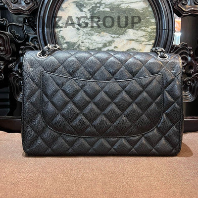 Chanel Black Silver CF Jumbo Chain Shoulder Crossbody Bag